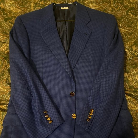 Checkered Blue Brioni Blazer